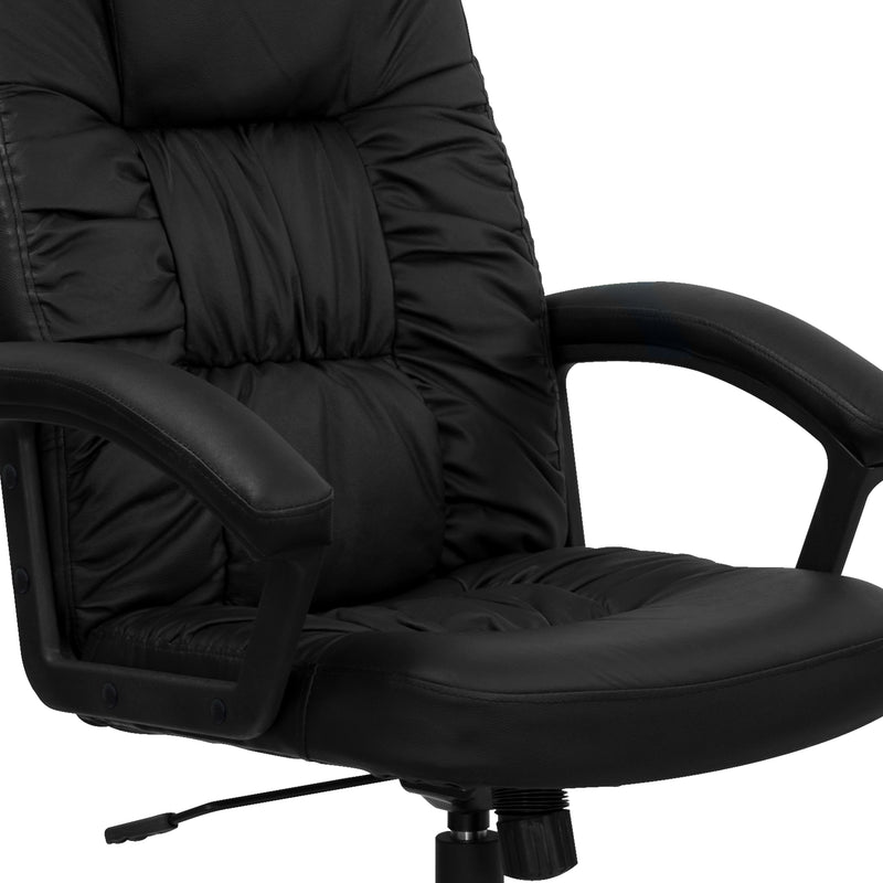 Hansel High Back Black LeatherSoft Executive Swivel Office Chair with Arms