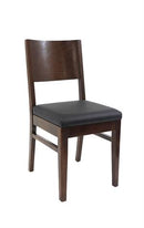 Beech Wood Chair in Walnut Finish with Black Vinyl Seat- Discontinued