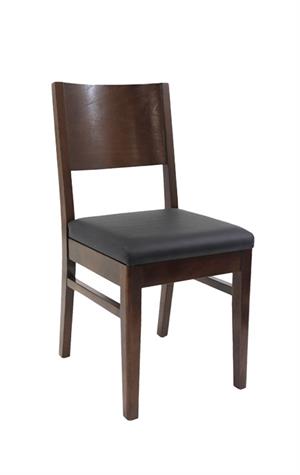Beech Wood Chair in Walnut Finish with Black Vinyl Seat- Discontinued