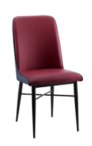 Black Steel Chair with Red Vinyl Back & Seat