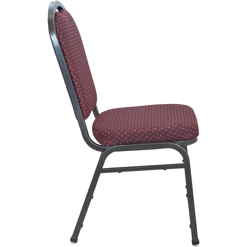 Advantage Premium Burgundy-patterned Crown Back Banquet Chair - Silver Vein