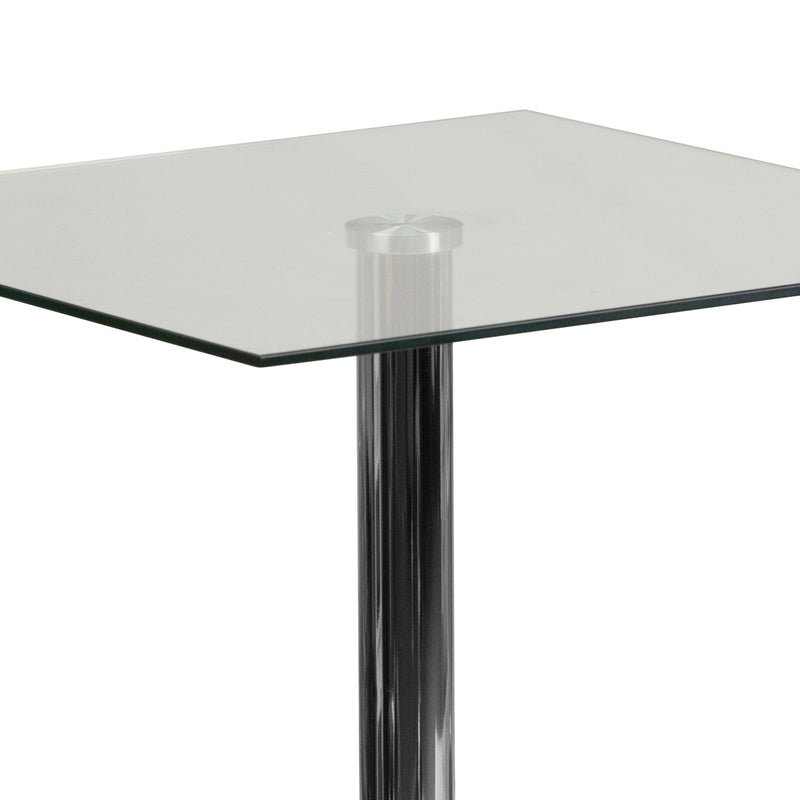 Fredrick 23.75'' Square Glass Table with 30''H Chrome Base