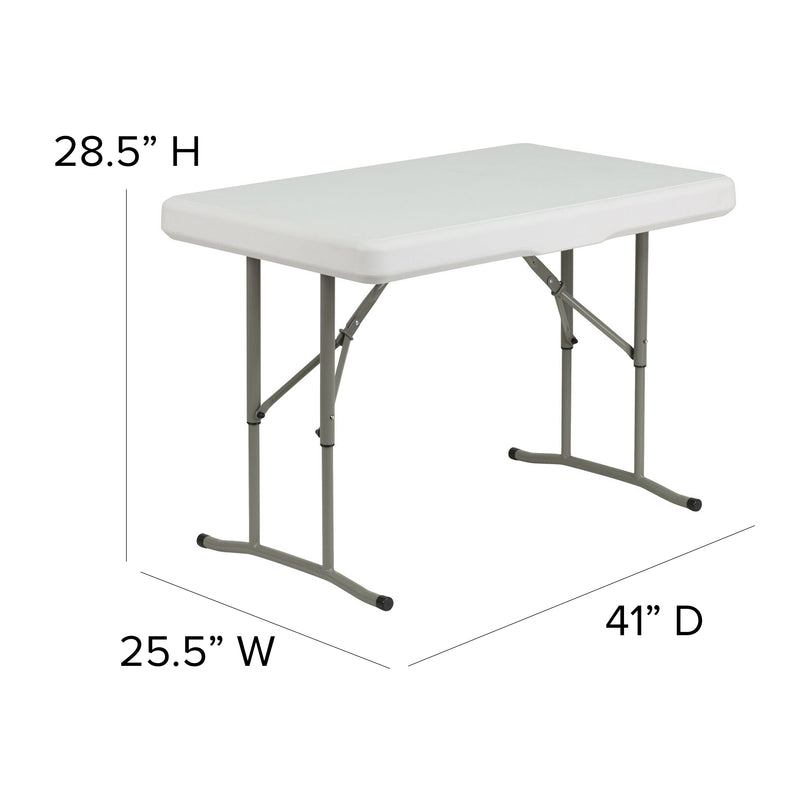 Rowan 3 Piece Portable Plastic Folding Bench and Table Set