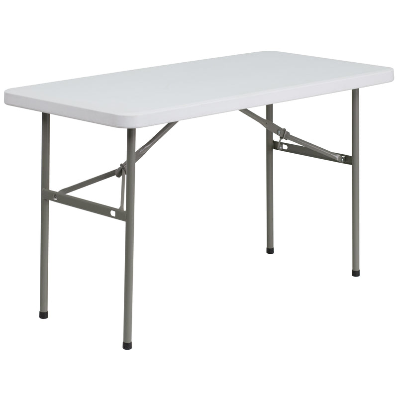 Elon 4-Foot Granite White Plastic Folding Table