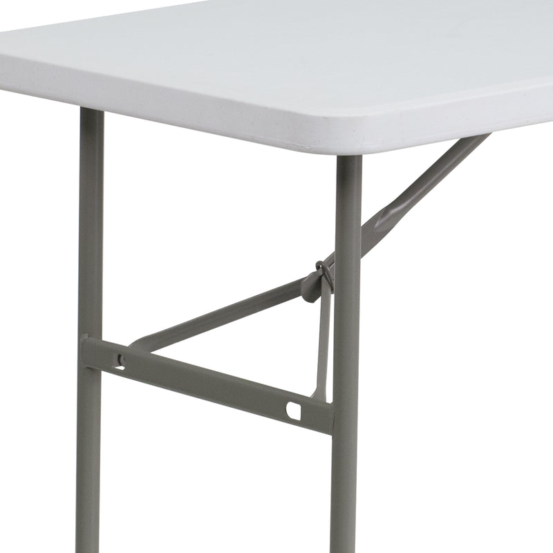 Elon 4-Foot Granite White Plastic Folding Table