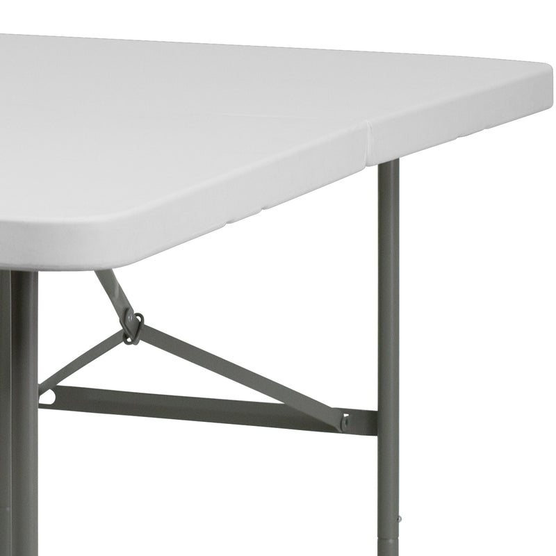 Elon 5-Foot Bi-Fold Granite White Plastic Folding Table