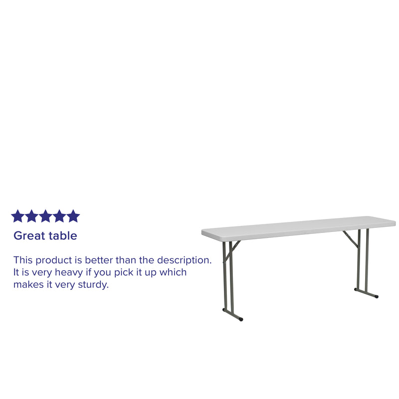 Elon 6-Foot Granite White Plastic Folding Training Table