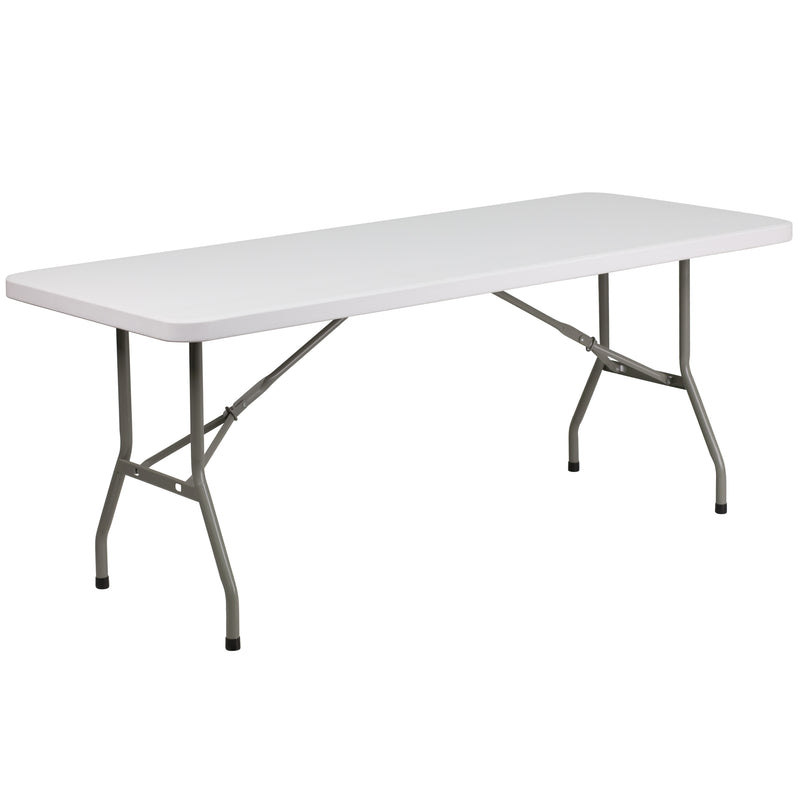 Elon 6-Foot Granite White Plastic Folding Table