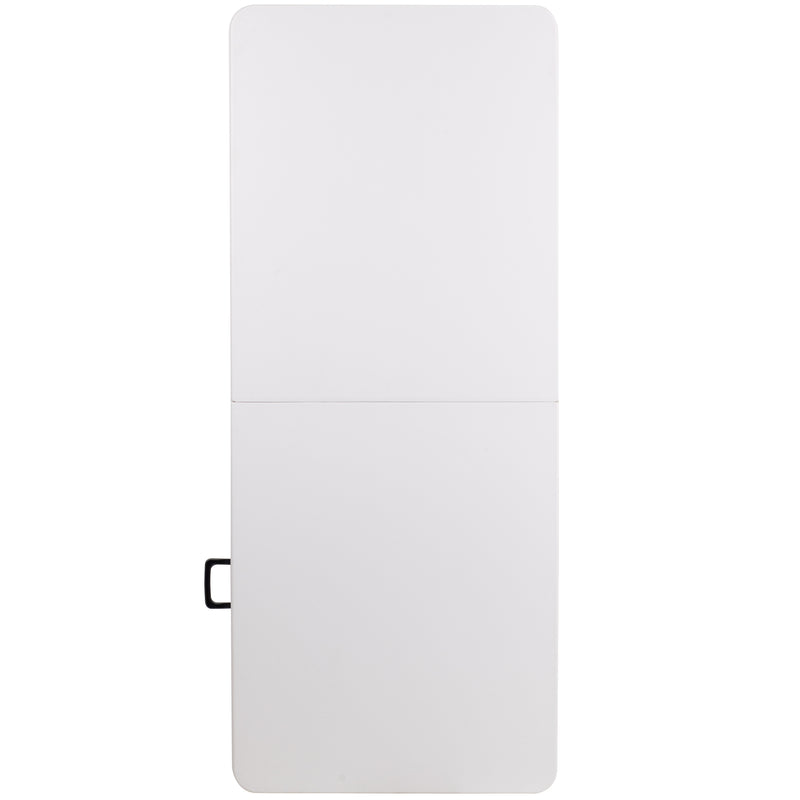 Elon 6-Foot Bi-Fold Granite White Plastic Banquet and Event Folding Table with Carrying Handle
