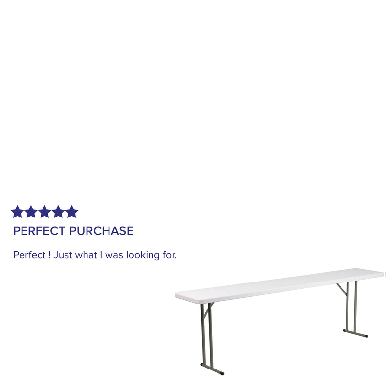 Elon 8-Foot Granite White Plastic Folding Training Table