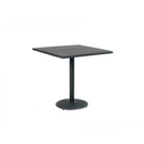 23.5" x 27.5" Indoor/ Outdoor Black Steel Table with Black Imitation Teak Slat Top