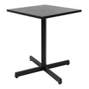 Patio 24" x 30" Black Metal Table with Rectangular Top and X-Base for Outdoor Use
