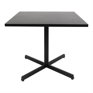 Patio 36" x 36" Black Metal Table with Square Top and X-Base for Outdoor Use