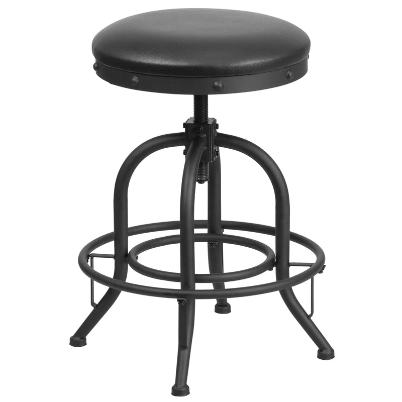 Carrington 24'' Counter Height Stool with Swivel Lift Black LeatherSoft Seat