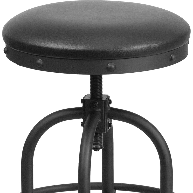 Carrington 24'' Counter Height Stool with Swivel Lift Black LeatherSoft Seat