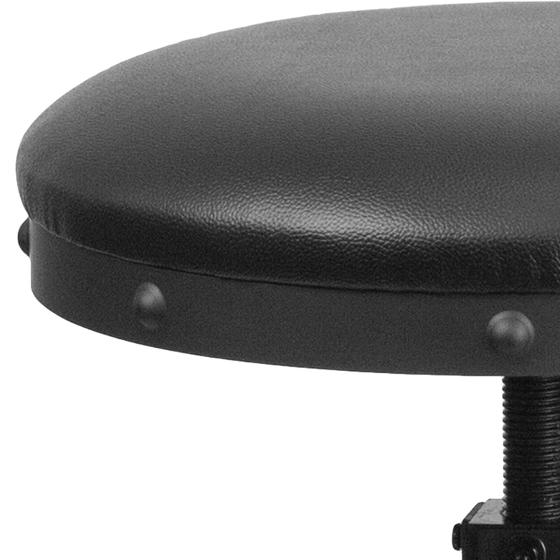 Carrington 30'' Barstool with Swivel Lift Black LeatherSoft Seat