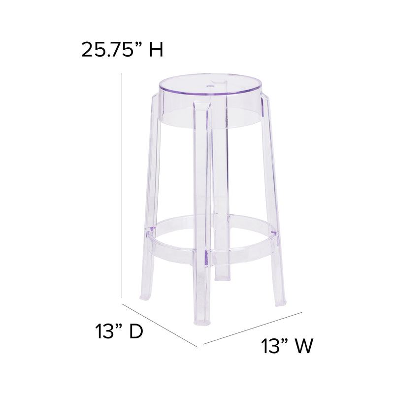 Laney 25.75'' High Transparent Counter Height Stool