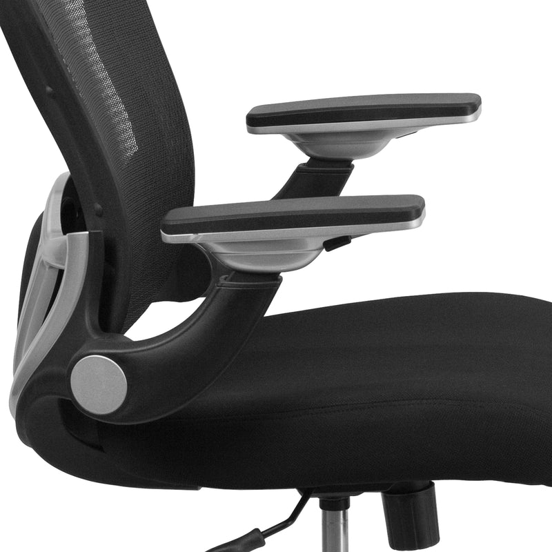 Sam Mid-Back Black Mesh Executive Swivel Ergonomic Office Chair with Height Adjustable Flip-Up Arms
