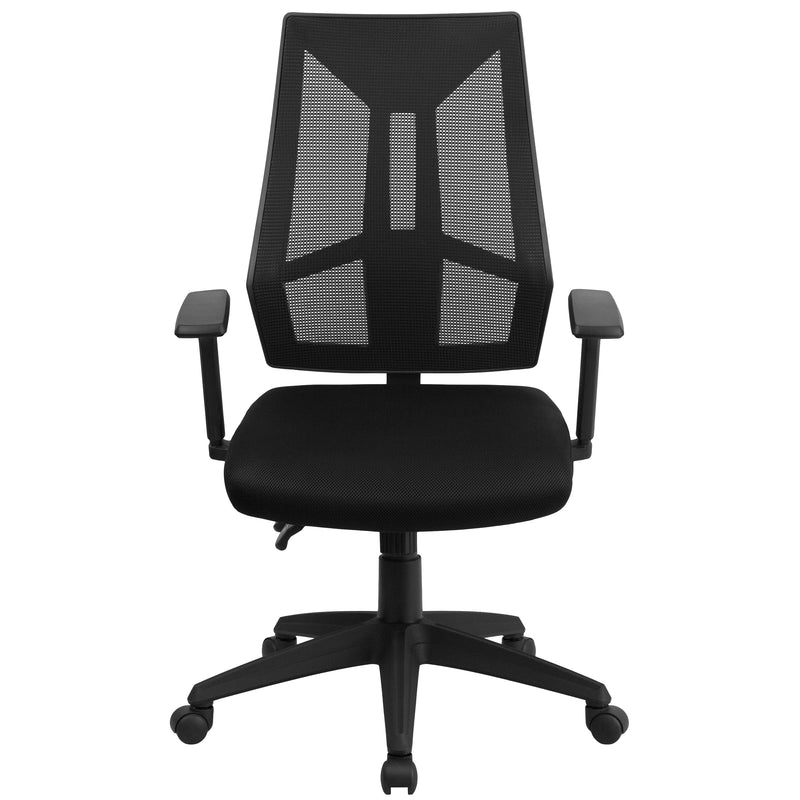 Ivan High Back Black Mesh Multifunction Swivel Ergonomic Task Office Chair with Adjustable Arms