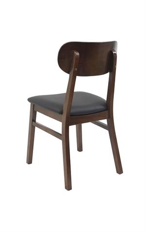 Indoor Beech Wood Chair with Black Vinyl Seat