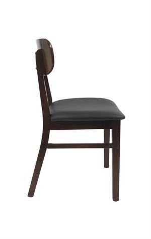 Indoor Beech Wood Chair with Black Vinyl Seat