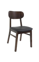 Indoor Beech Wood Chair with Black Vinyl Seat