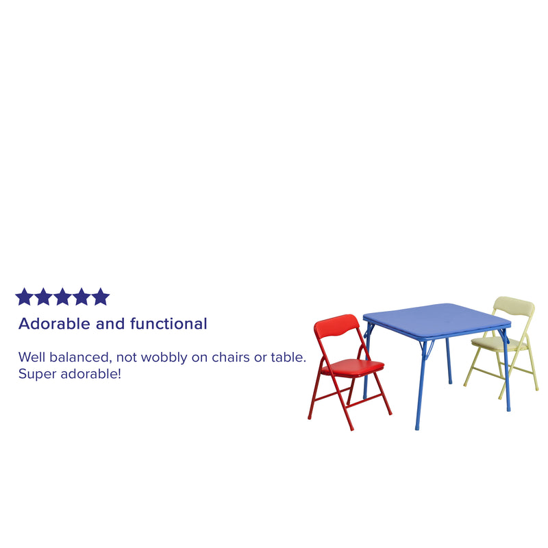 Mindy Kids Colorful 3 Piece Folding Table and Chair Set