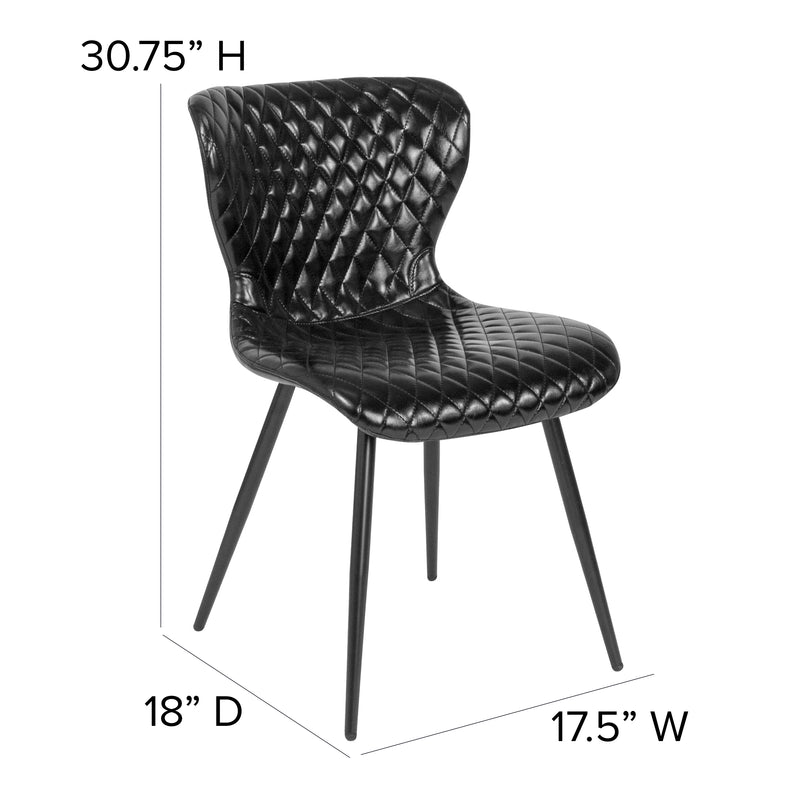 Bristol Contemporary Upholstered Chair in Black Vinyl