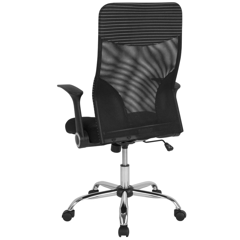 Milford High Back Ergonomic Office Chair with Contemporary Mesh Design in Black and White