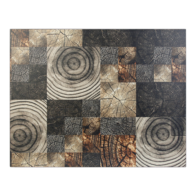 Melamine Table Top with Rustic Woodgrain Pattern and Black Edge, 2-Inch Thick for Indoor Use
