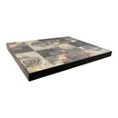 Melamine Table Top with Rustic Woodgrain Pattern and Black Edge, 2-Inch Thick for Indoor Use