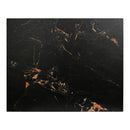 Melamine Table Top with Black Marble Pattern and Rust-Orange Veining, 2-Inch Thick for Indoor Use