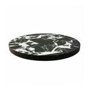 Melamine Table Top with Bold White Marble Veining , 2-inch Thick for Indoor Use