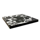 Melamine Table Top with Bold White Marble Veining , 2-inch Thick for Indoor Use