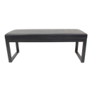 Metal Waiting Bench w/ Vinyl Seat in Black