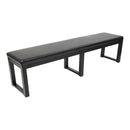 60L,Indoor Black Metal Waiting Bench
