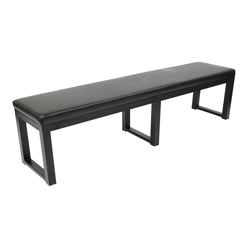 60”L,Indoor Black Metal Waiting Bench