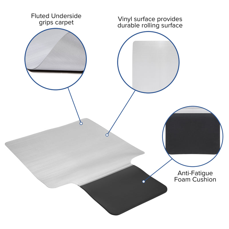 Jackson Sit or Stand Mat Anti-Fatigue Support Combined with Floor Protection (36" x 53")