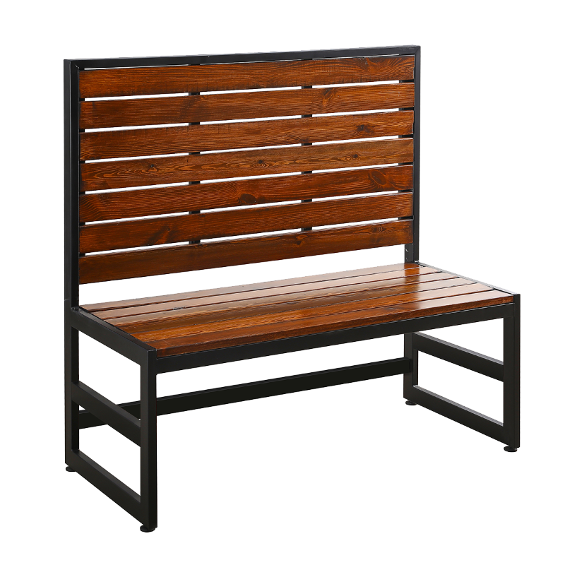 Metal Single Booth w/ Pinewood Slat Seat & Back, MBS-46-2