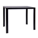 Indoor/ Outdoor Bar Height Black Steel Table with Black Imitation Teak Slat Top