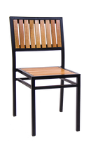 Black Steel Chair with Rosewood Seat and Back