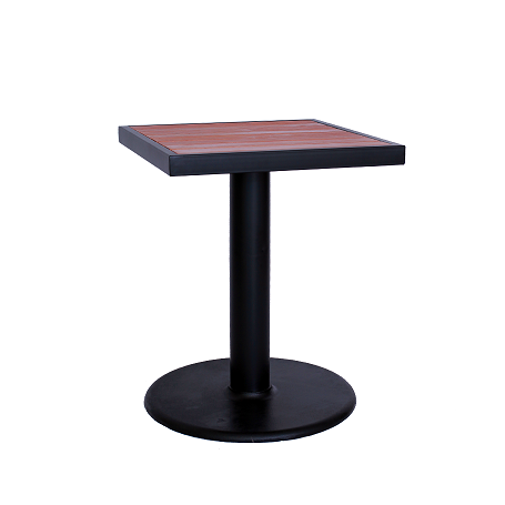 24"x24" Black Steel Table & Rosewood Slat top