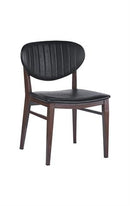 Metal Chair with Black Vinyl Seat & Back In Imitation Wood FinishIndoor Use
