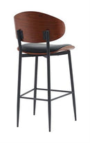 Modern Indoor Metal Barstool with Black Vinyl Seat