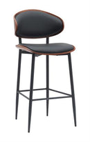 Modern Indoor Metal Barstool with Black Vinyl Seat