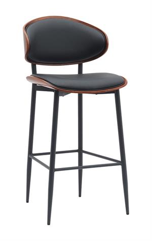 Modern Indoor Metal Barstool with Black Vinyl Seat