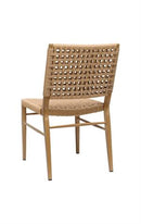 Modern Beige Aluminum Chair with Terylene Weave Seat & Back, Outdoor Use