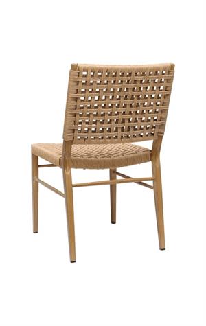 Modern Beige Aluminum Chair with Terylene Weave Seat & Back, Outdoor Use