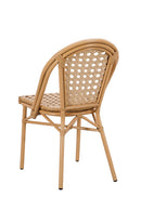 Outdoor Aluminum Chair with Light Rattan-Look Poly Woven Seat and Back