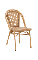 Outdoor Aluminum Chair with Light Rattan-Look Poly Woven Seat and Back